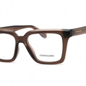 Salvatore Ferragamo SF2985 TRANSPARENT DARK BROWN/Clear demo lens 207 52-17-145 MM